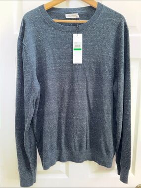 Calvin Klein Men's Charcoal Speckled Crewneck Sweater Size L
